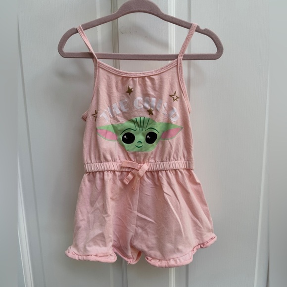 Star Wars Other - Star Wars 2T Girl Pink The Child Yoda Mandalorian Tank Top Toddler Romper